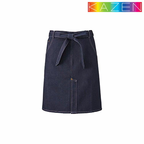 ◎商品名：ミドルエプロン◎メーカー：KAZEN(カゼン)◎品番：APK783-98◎カラー：98 インディゴブルー◎サイズ：フリー◎素材：アクアティック（綿100％）◎仕様：両腰にポケット付き、右腰に