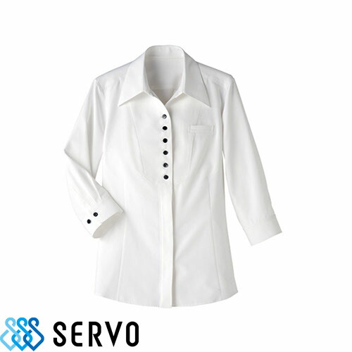 ◎商品名：ブラウス◎メーカー：サーヴォ(Servo)◎品番：BL-455◎カラー：A9 白◎サイズ：7号、9号、11号、13号、15号、17号◎素材：エフェクト・ブロード（ポリエステル 85％・綿 1