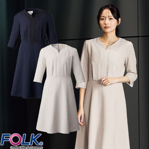 ◎商品名：ワンピース◎メーカー：FOLK(フォーク)◎品番：3022SC-17、3022SC-30◎カラー：17 ダークネイビー、30 サーシャ◎サイズ：SS、S、M、L、LL、3L、4L◎商品説明：