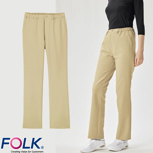 ◎商品名：パンツ◎メーカー：FOLK(フォーク)◎品番：CK301-10◎カラー：10 ベージュ◎サイズ：SS、S、M、L、LL、3L、4L◎商品説明：ストレッチ性抜群の男女兼用ストレートパンツ。伸縮