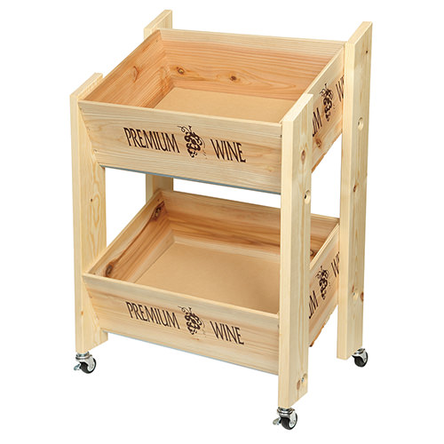 ◎商品名：陳列用2段ラック(仕切り付)◎メーカー：ノーブランド◎品番：RJ103WD◎製品サイズ：外形：590W400D855H◎製造国：日本◎関連シリーズ：陳列木箱◎配送方法：通常：宅配便（メール便